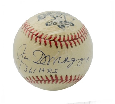 Joe DiMaggio Signed 361 HR Baseball w/ Case